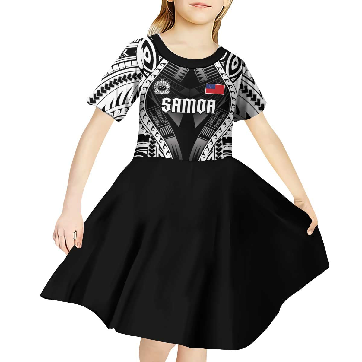 Personalised Remember Samoa Black Saturday Kid Short Sleeve Dress Samoa Mo Samoa LT05 - Polynesian Pride