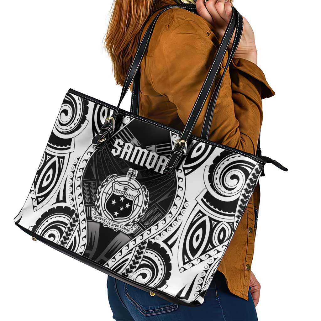 Remember Samoa Black Saturday Leather Tote Bag Samoa Mo Samoa - Polynesian Pride
