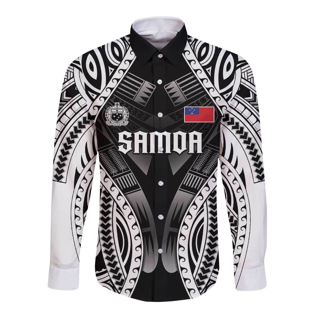 Personalised Remember Samoa Black Saturday Long Sleeve Button Shirt Samoa Mo Samoa LT05 Unisex Black - Polynesian Pride