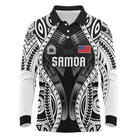 Personalised Remember Samoa Black Saturday Long Sleeve Polo Shirt Samoa Mo Samoa LT05 Black - Polynesian Pride