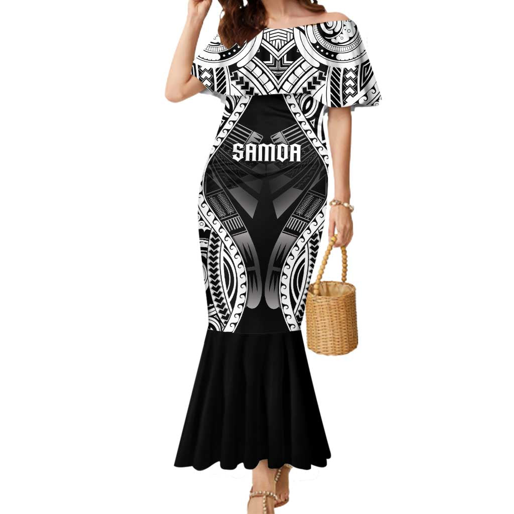 Personalised Remember Samoa Black Saturday Mermaid Dress Samoa Mo Samoa LT05 Women Black - Polynesian Pride