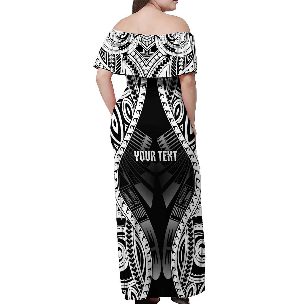Personalised Remember Samoa Black Saturday Off Shoulder Maxi Dress Samoa Mo Samoa LT05 - Polynesian Pride