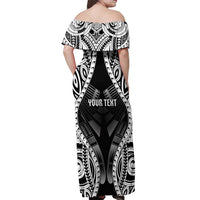 Personalised Remember Samoa Black Saturday Off Shoulder Maxi Dress Samoa Mo Samoa LT05 - Polynesian Pride