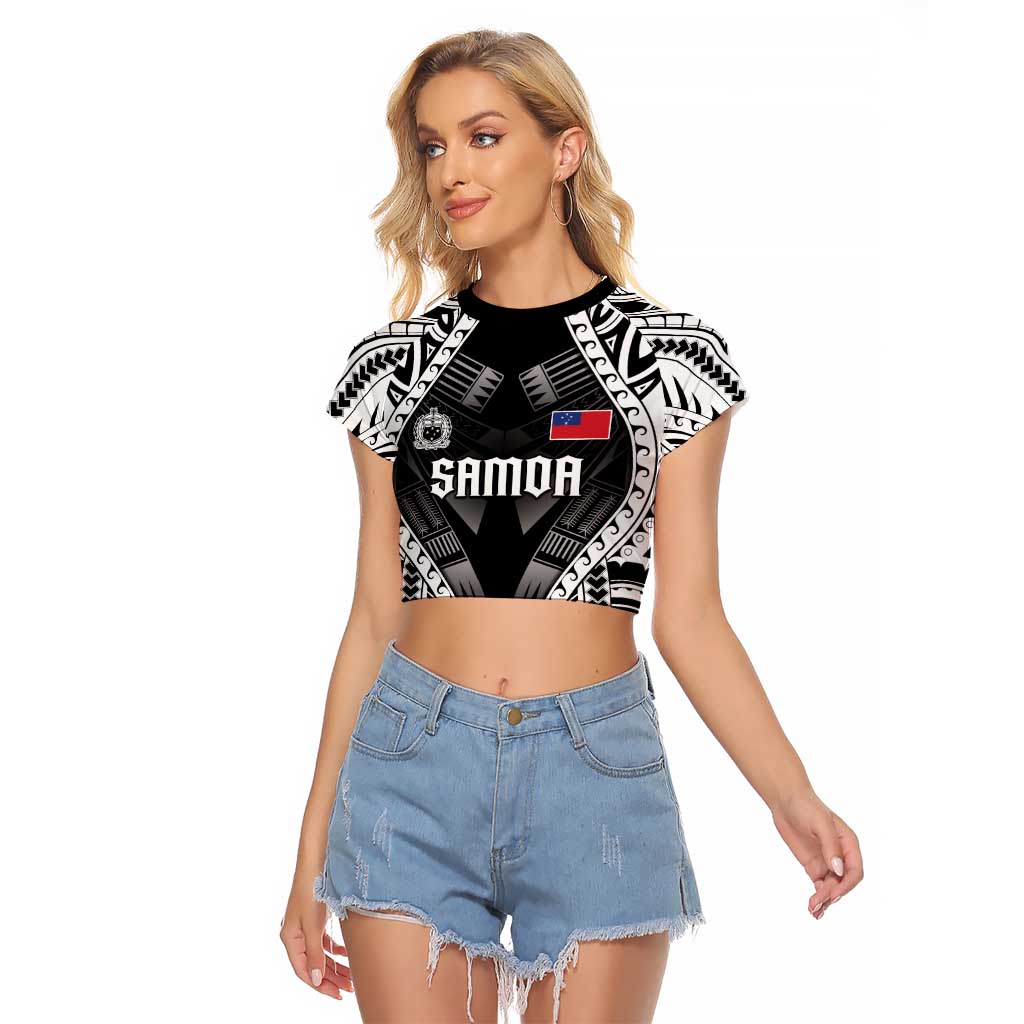 Personalised Remember Samoa Black Saturday Raglan Cropped T Shirt Samoa Mo Samoa LT05 Female Black - Polynesian Pride