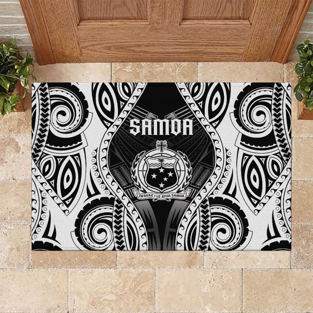 Remember Samoa Black Saturday Rubber Doormat Samoa Mo Samoa LT05 Black - Polynesian Pride