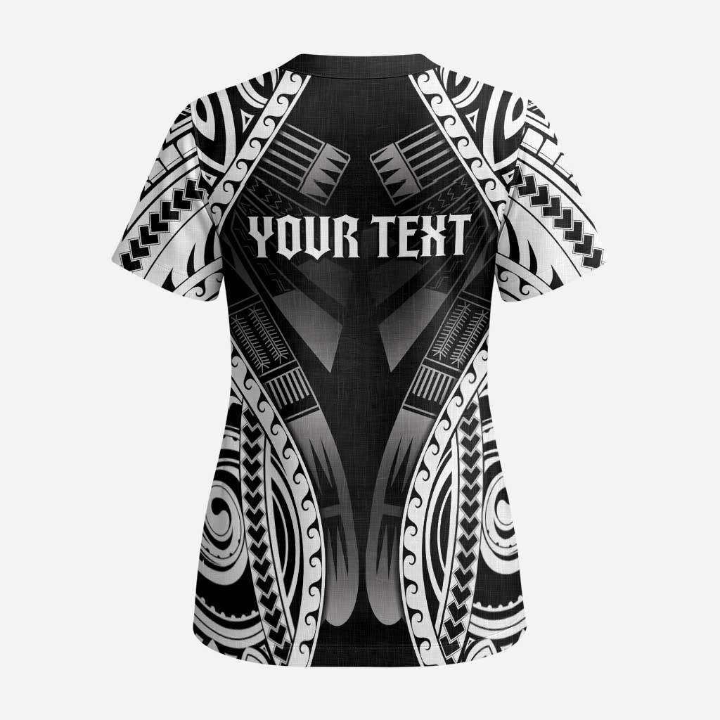 Personalised Remember Samoa Black Saturday Scrub Top Samoa Mo Samoa LT05 - Polynesian Pride