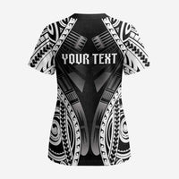 Personalised Remember Samoa Black Saturday Scrub Top Samoa Mo Samoa LT05 - Polynesian Pride
