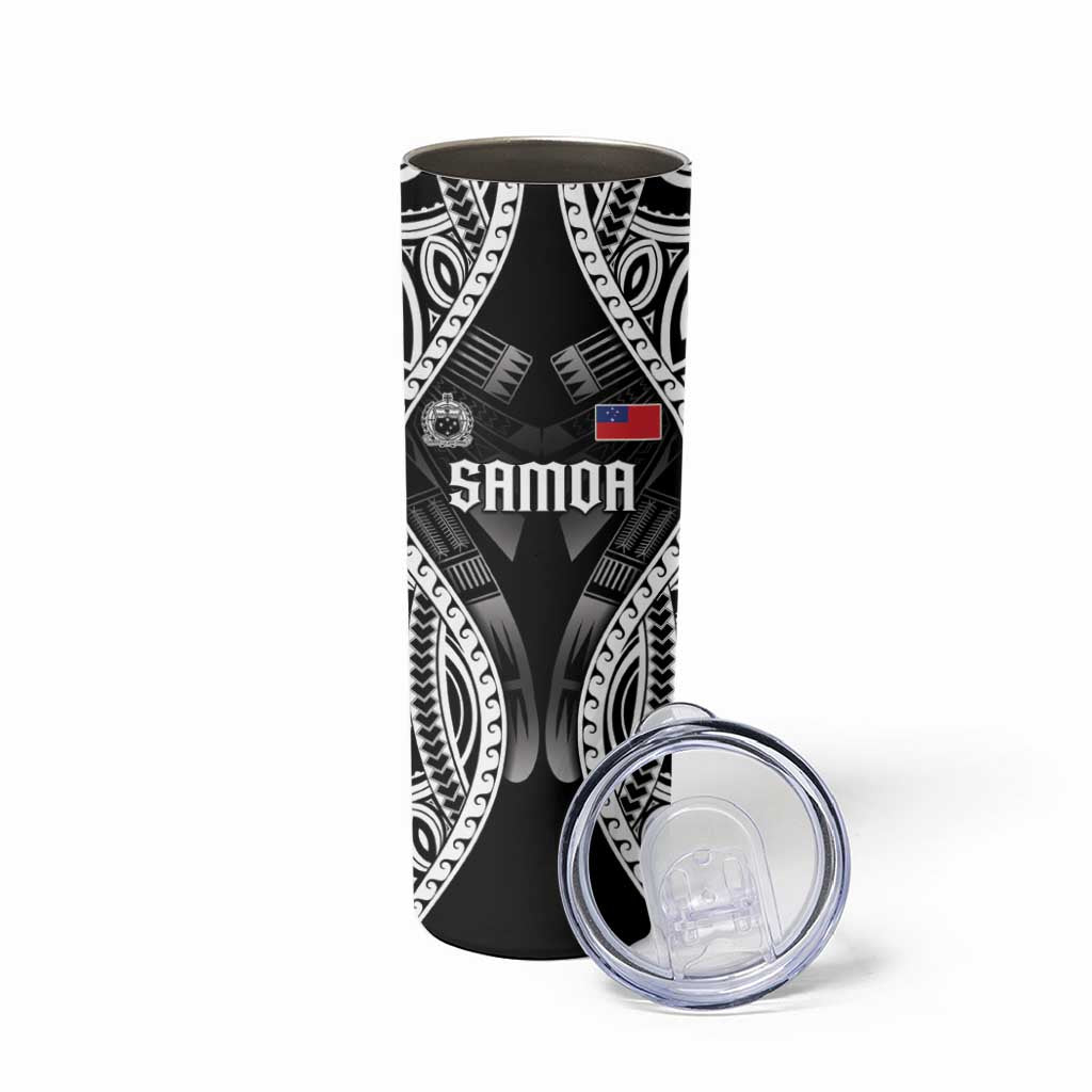 Personalised Remember Samoa Black Saturday Skinny Tumbler Samoa Mo Samoa - Polynesian Pride