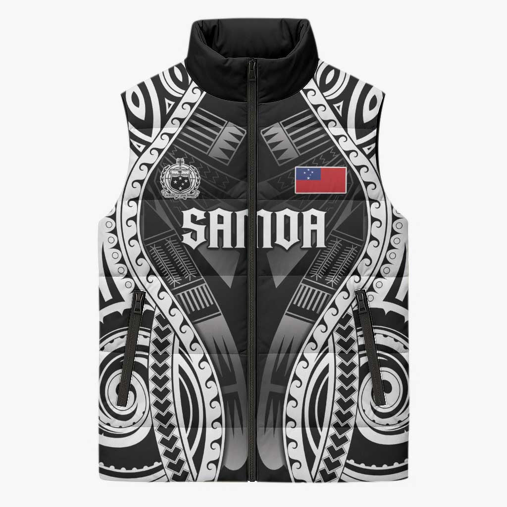 Personalised Remember Samoa Black Saturday Sleeveless Puffer Jacket Samoa Mo Samoa LT05 Unisex Black - Polynesian Pride