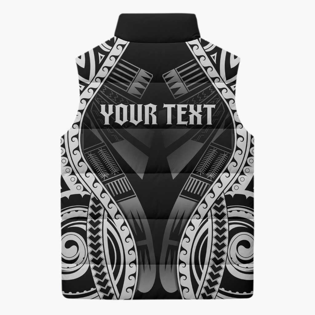 Personalised Remember Samoa Black Saturday Sleeveless Puffer Jacket Samoa Mo Samoa LT05 - Polynesian Pride