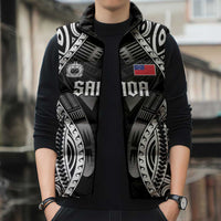 Personalised Remember Samoa Black Saturday Sleeveless Puffer Jacket Samoa Mo Samoa LT05 - Polynesian Pride