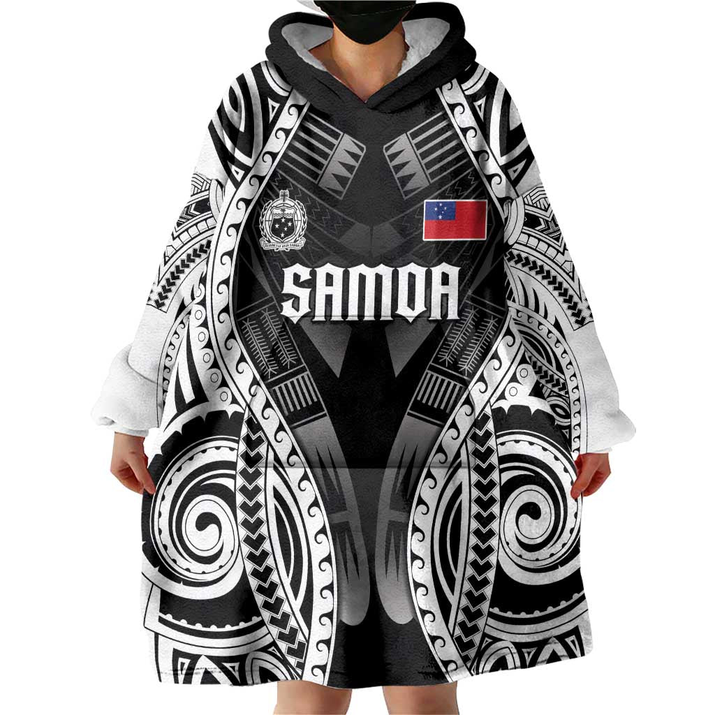 Personalised Remember Samoa Black Saturday Wearable Blanket Hoodie Samoa Mo Samoa LT05 - Polynesian Pride