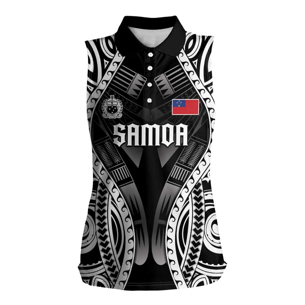Personalised Remember Samoa Black Saturday Women Sleeveless Polo Shirt Samoa Mo Samoa LT05 Female Black - Polynesian Pride