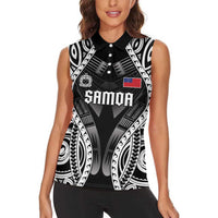 Personalised Remember Samoa Black Saturday Women Sleeveless Polo Shirt Samoa Mo Samoa LT05 - Polynesian Pride