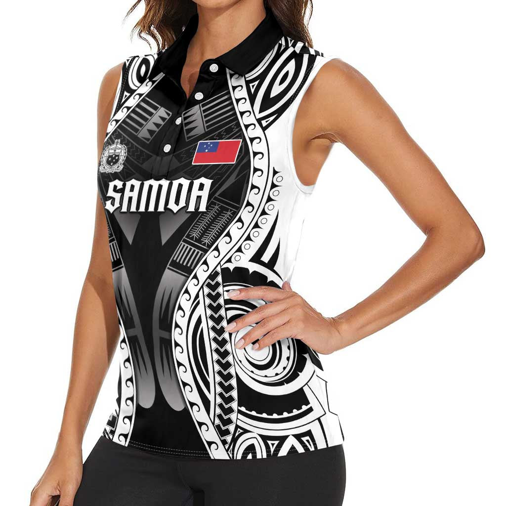 Personalised Remember Samoa Black Saturday Women Sleeveless Polo Shirt Samoa Mo Samoa LT05 - Polynesian Pride