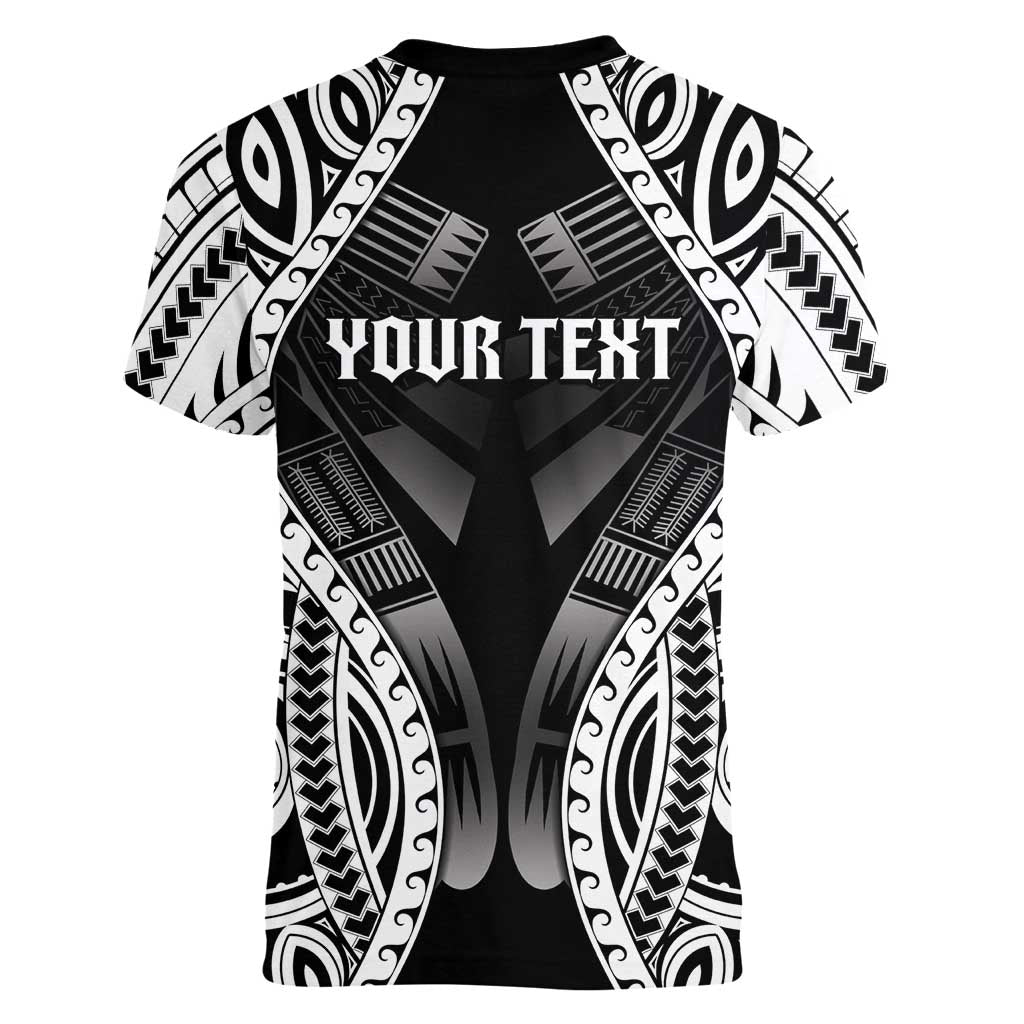 Personalised Remember Samoa Black Saturday Women V-Neck T-Shirt Samoa Mo Samoa LT05 - Polynesian Pride