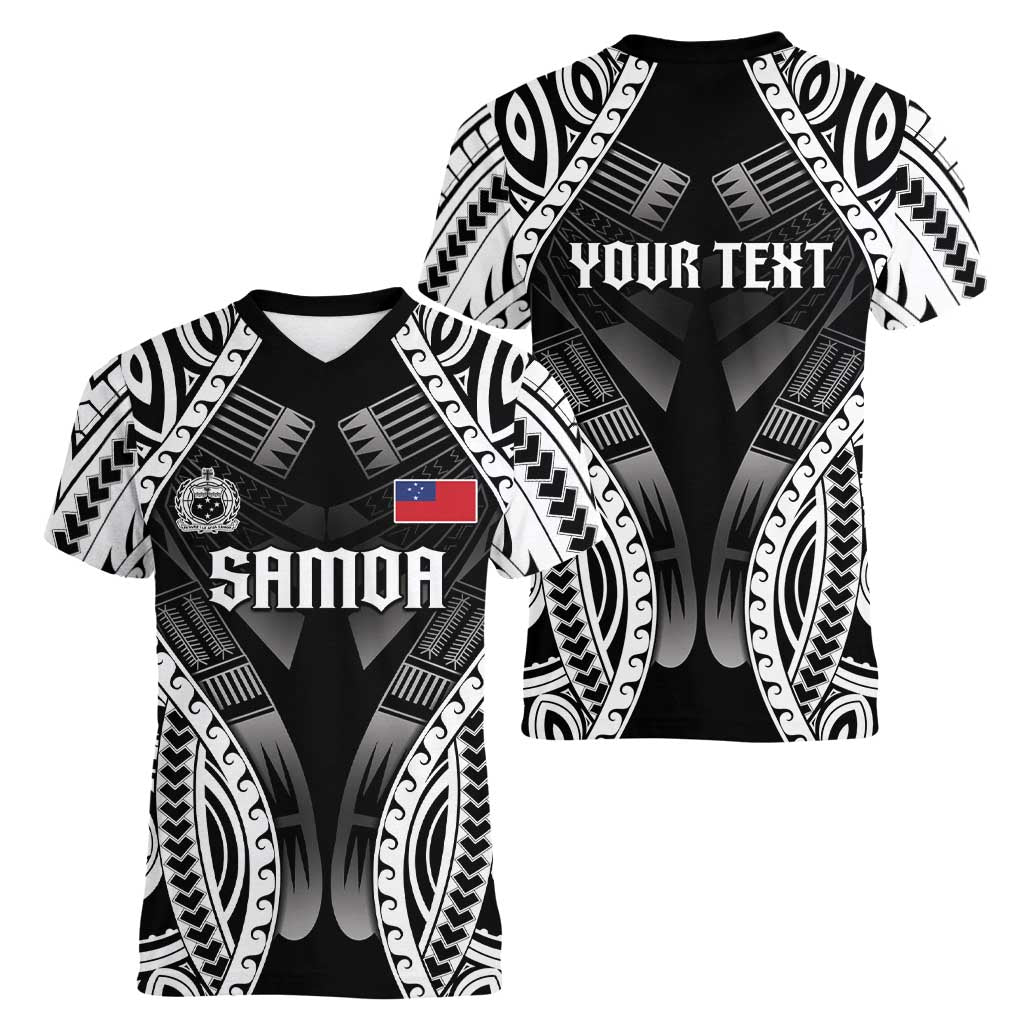Personalised Remember Samoa Black Saturday Women V-Neck T-Shirt Samoa Mo Samoa LT05 - Polynesian Pride