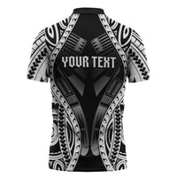 Personalised Remember Samoa Black Saturday Zipper Polo Shirt Samoa Mo Samoa LT05 - Polynesian Pride