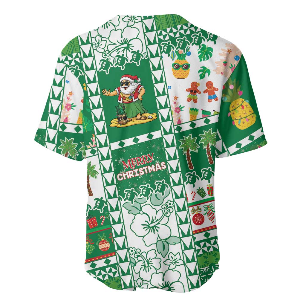 Norfolk Island Christmas Baseball Jersey Festive Beach Vibes LT05 - Polynesian Pride