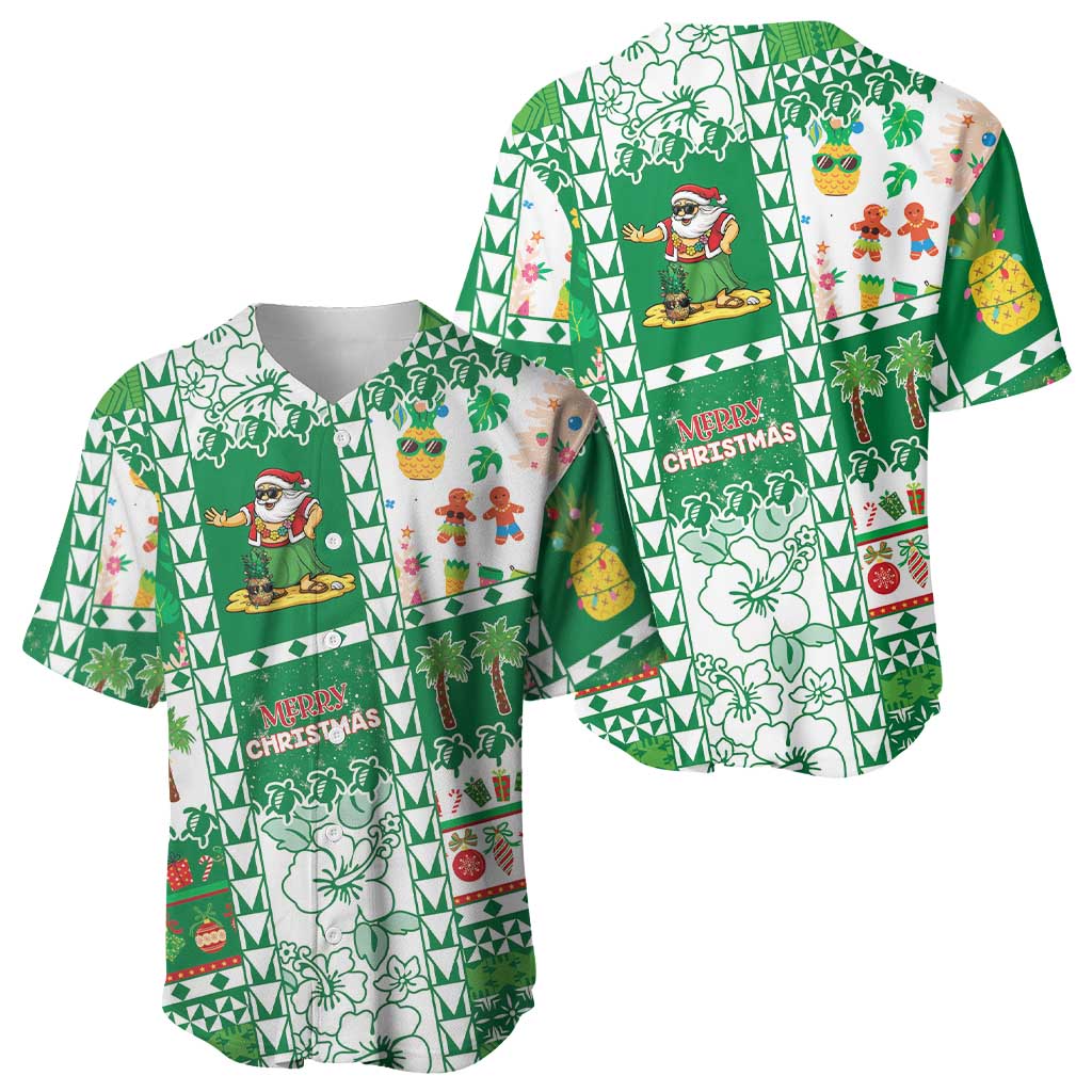 Norfolk Island Christmas Baseball Jersey Festive Beach Vibes LT05 - Polynesian Pride