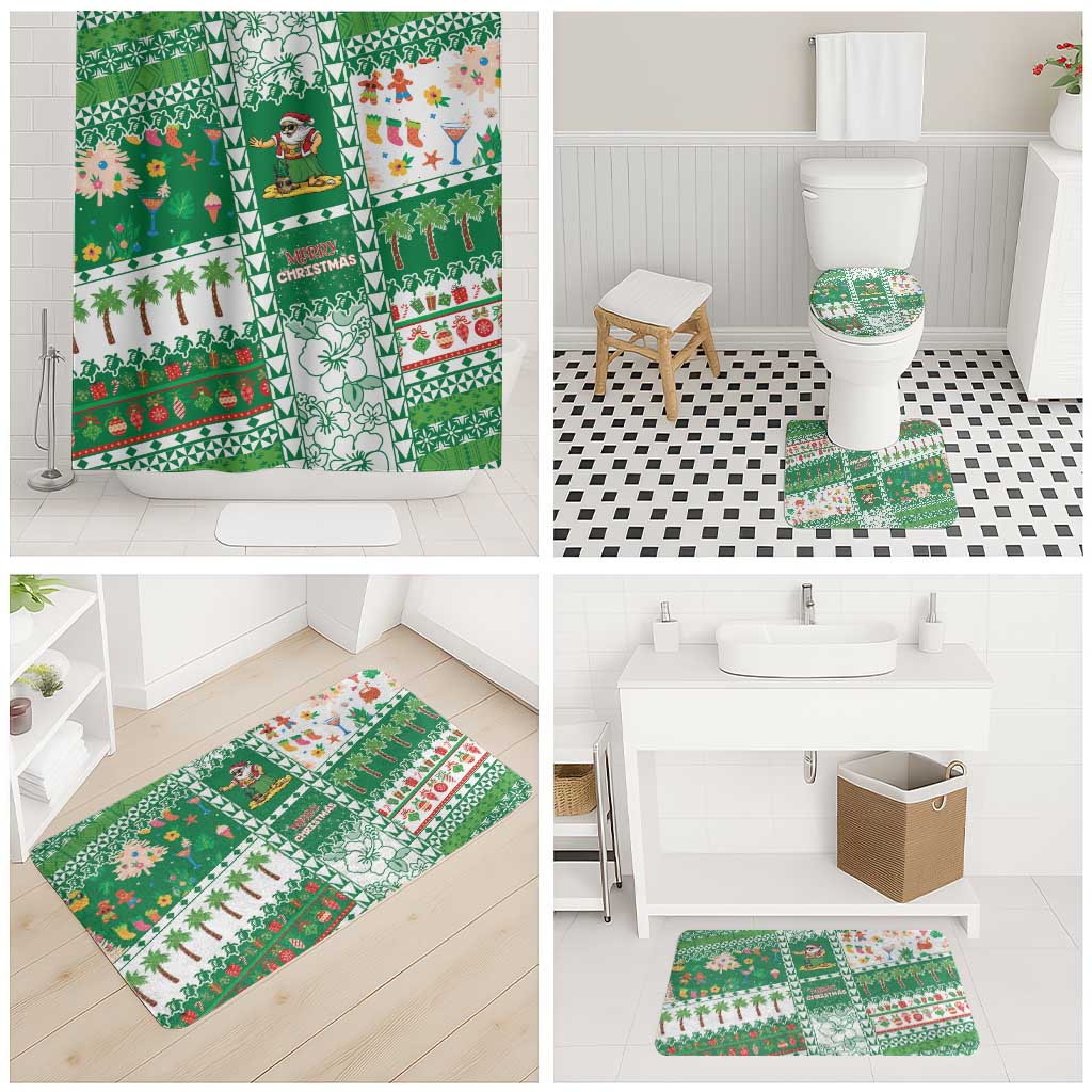 Norfolk Island Christmas Bathroom Set Festive Beach Vibes - Polynesian Pride
