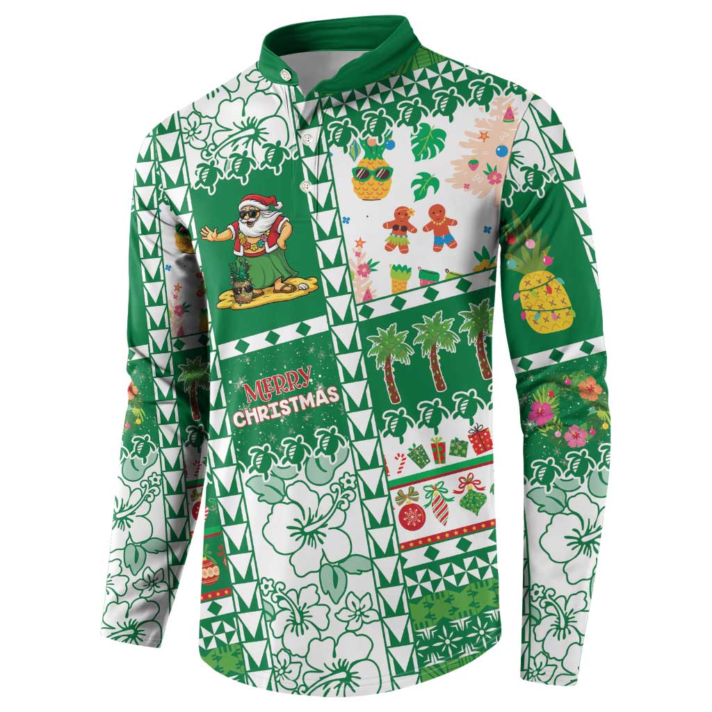 Norfolk Island Christmas Button Sweatshirt Festive Beach Vibes LT05 - Polynesian Pride