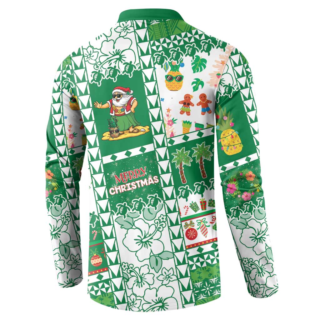 Norfolk Island Christmas Button Sweatshirt Festive Beach Vibes LT05 - Polynesian Pride