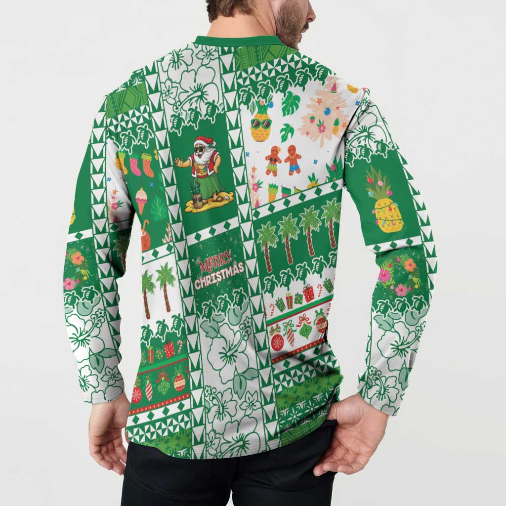 Norfolk Island Christmas Button Sweatshirt Festive Beach Vibes LT05 - Polynesian Pride