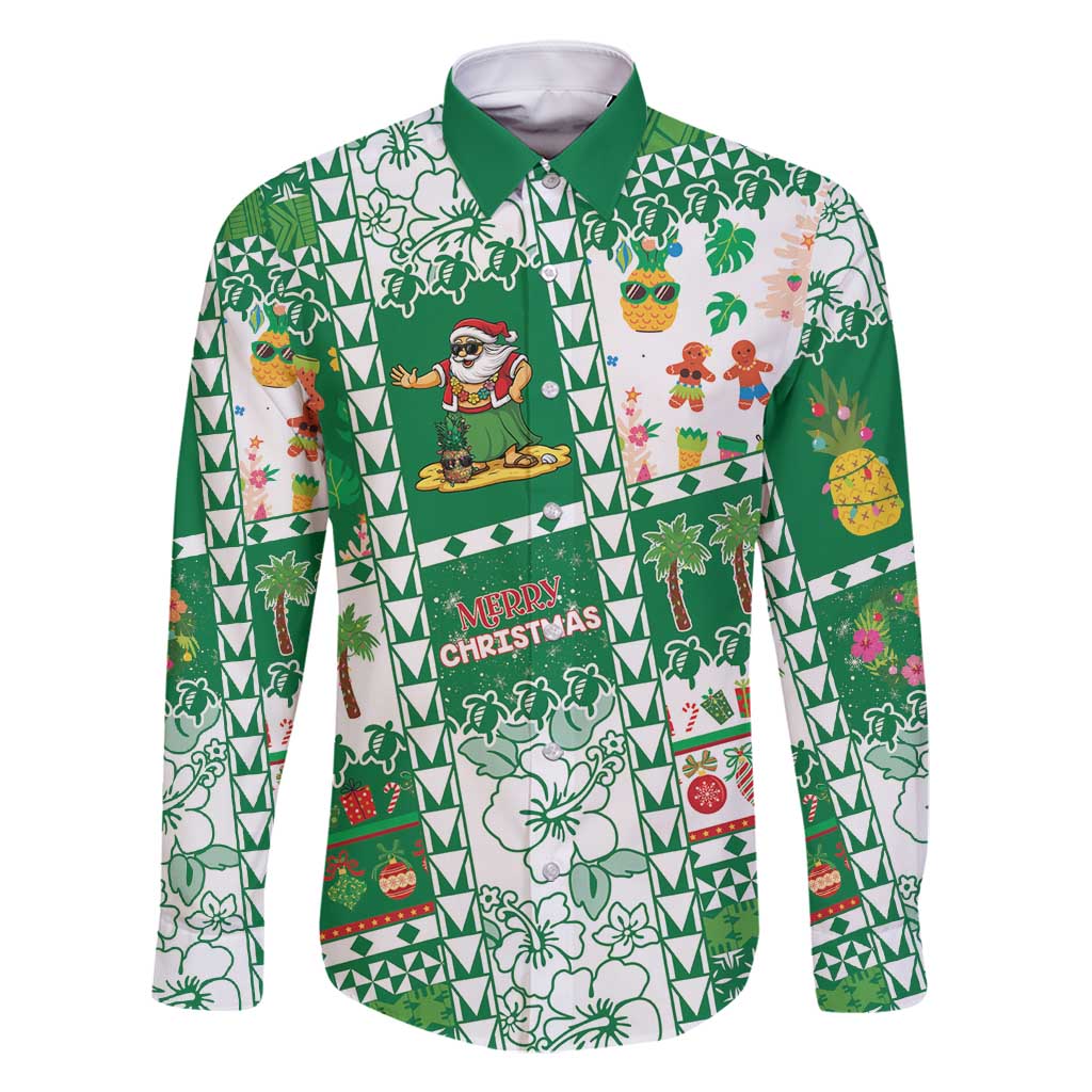 Norfolk Island Christmas Family Matching Long Sleeve Bodycon Dress and Hawaiian Shirt Festive Beach Vibes - Polynesian Pride