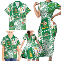 Norfolk Island Christmas Family Matching Short Sleeve Bodycon Dress and Hawaiian Shirt Festive Beach Vibes - Polynesian Pride