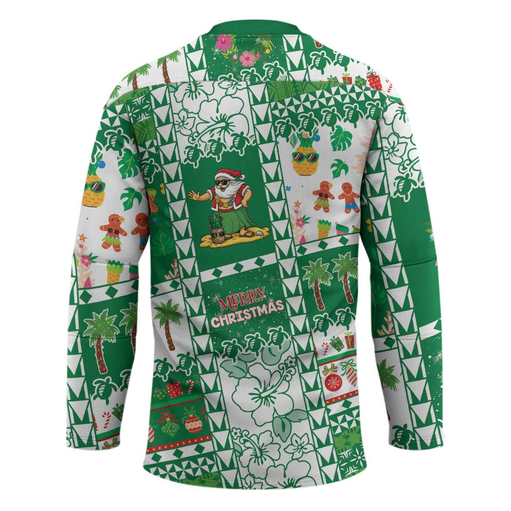 Norfolk Island Christmas Hockey Jersey Festive Beach Vibes - Polynesian Pride