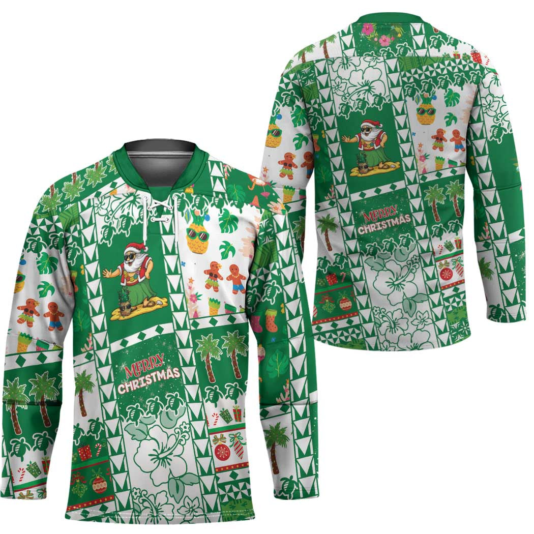 Norfolk Island Christmas Hockey Jersey Festive Beach Vibes - Polynesian Pride