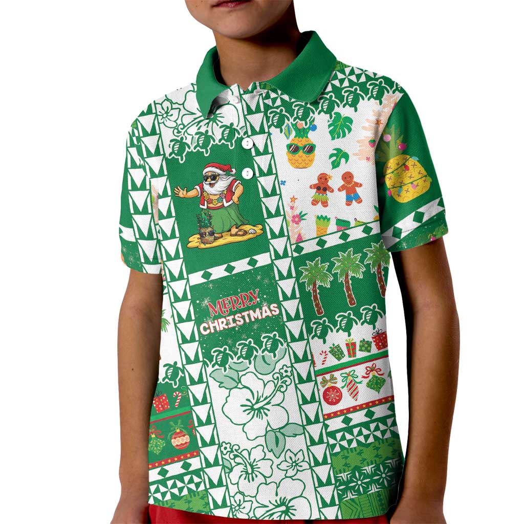 Norfolk Island Christmas Kid Polo Shirt Festive Beach Vibes - Polynesian Pride