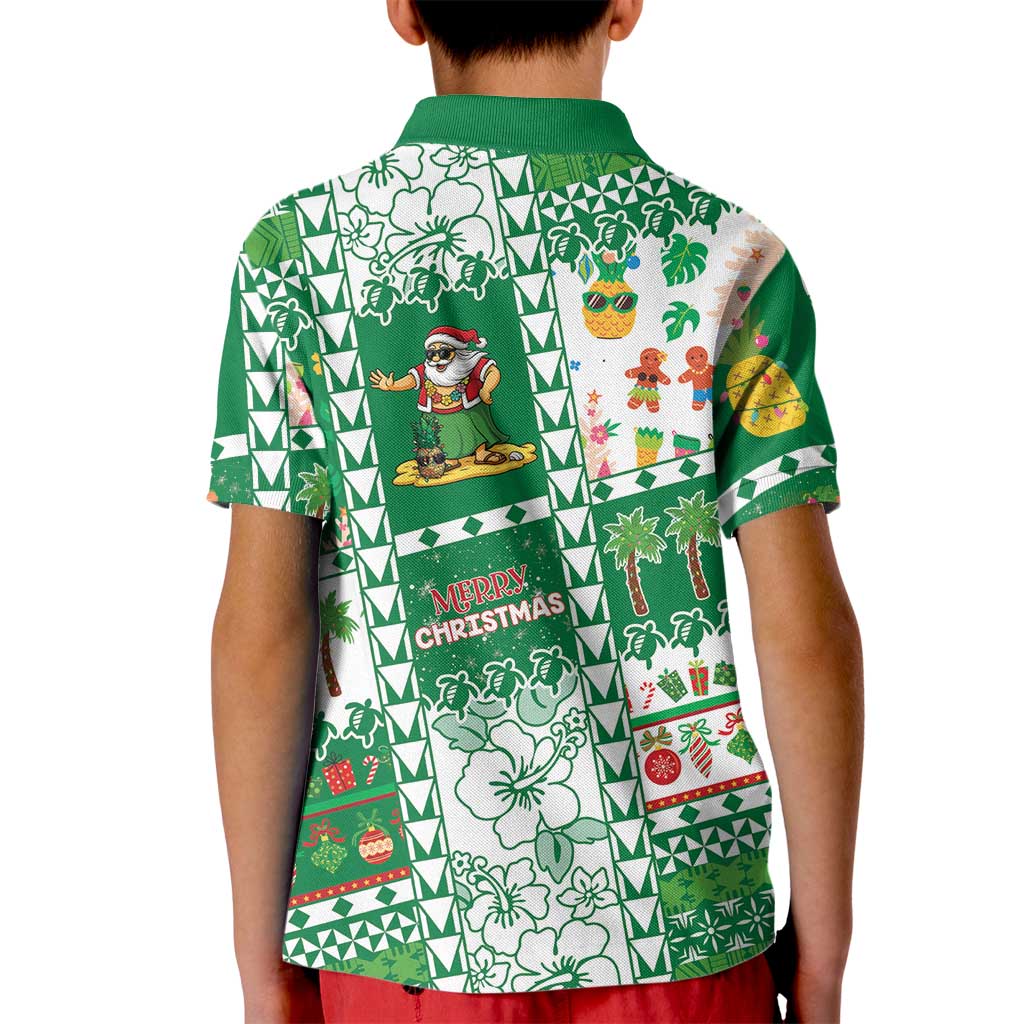 Norfolk Island Christmas Kid Polo Shirt Festive Beach Vibes - Polynesian Pride