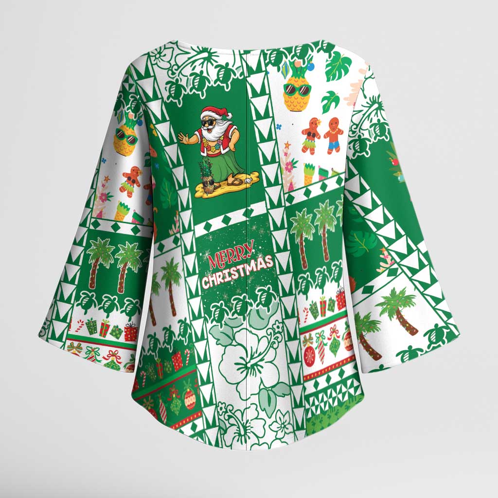 Norfolk Island Christmas Kimono Sleeve Blouse Festive Beach Vibes - Polynesian Pride
