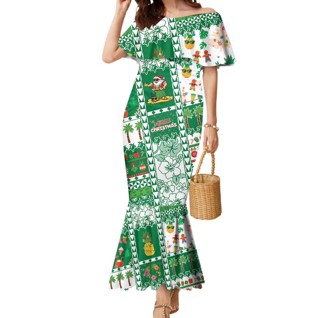 Norfolk Island Christmas Mermaid Dress Festive Beach Vibes LT05 Women Green - Polynesian Pride