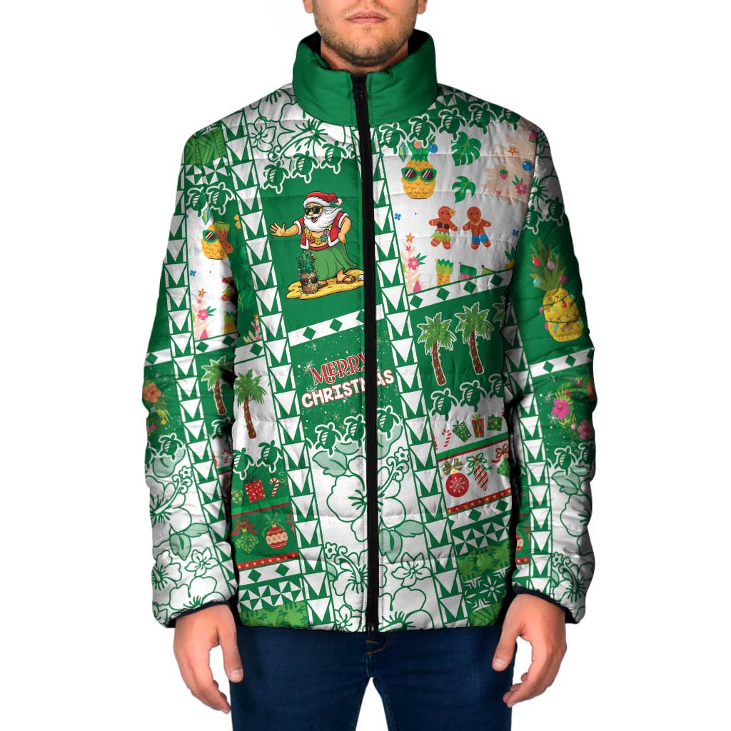 Norfolk Island Christmas Padded Jacket Festive Beach Vibes - Polynesian Pride