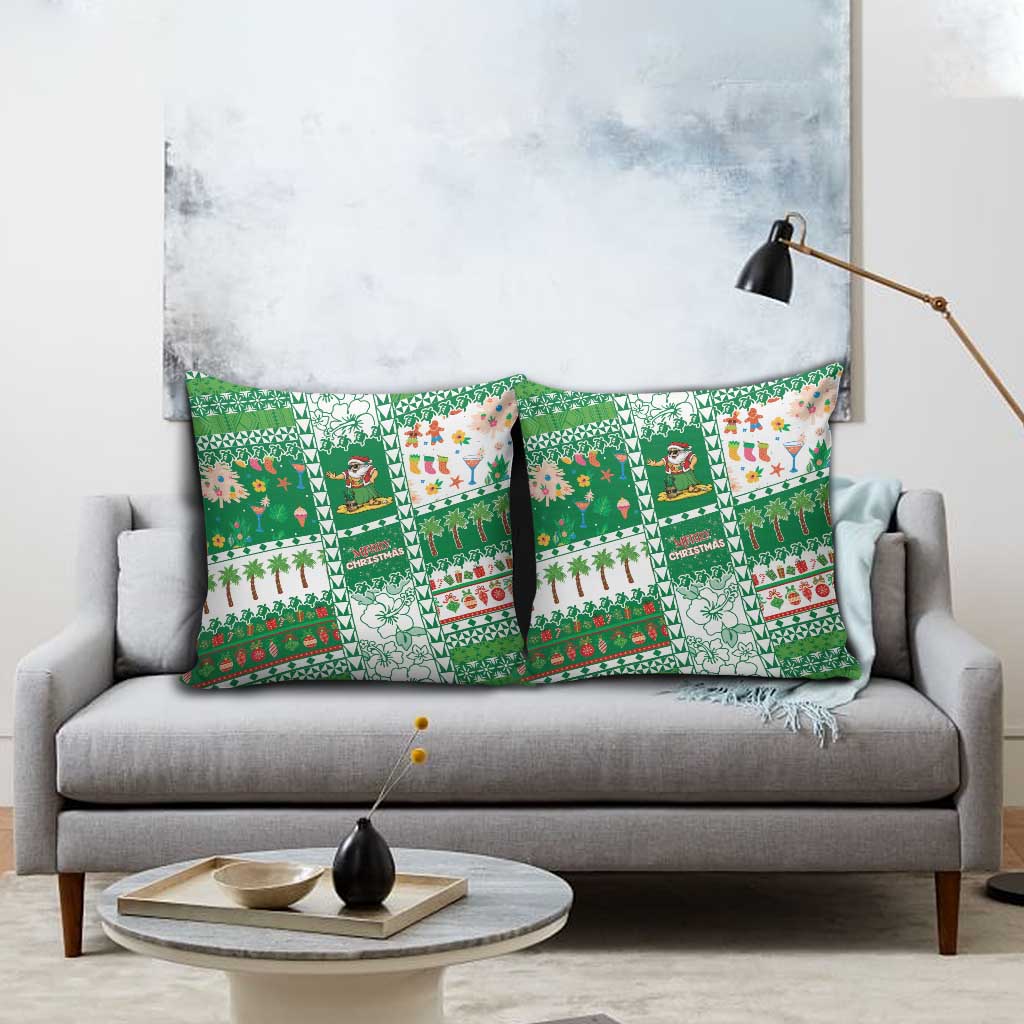 Norfolk Island Christmas Pillow Cover Festive Beach Vibes - Polynesian Pride