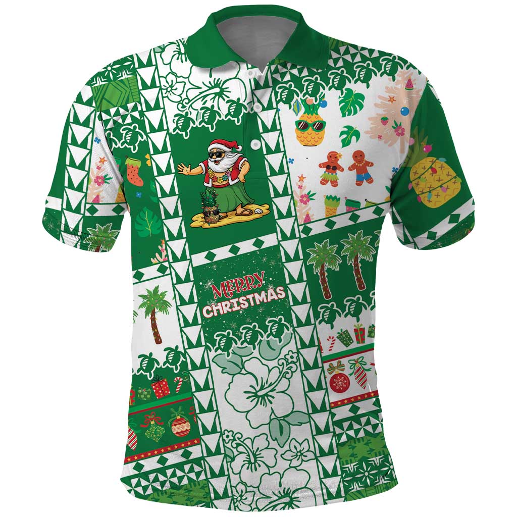 Norfolk Island Christmas Polo Shirt Festive Beach Vibes LT05 Green - Polynesian Pride