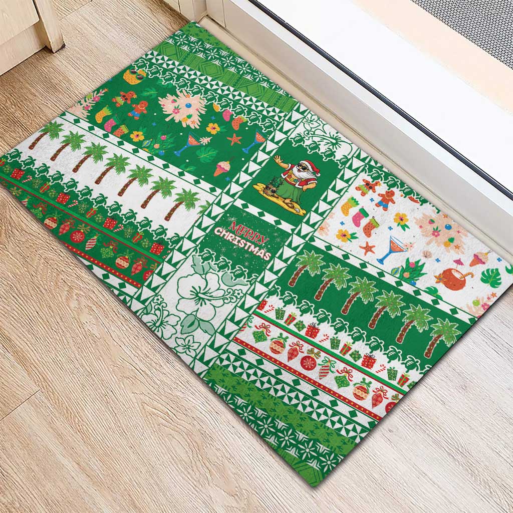 Norfolk Island Christmas Rubber Doormat Festive Beach Vibes LT05 - Polynesian Pride