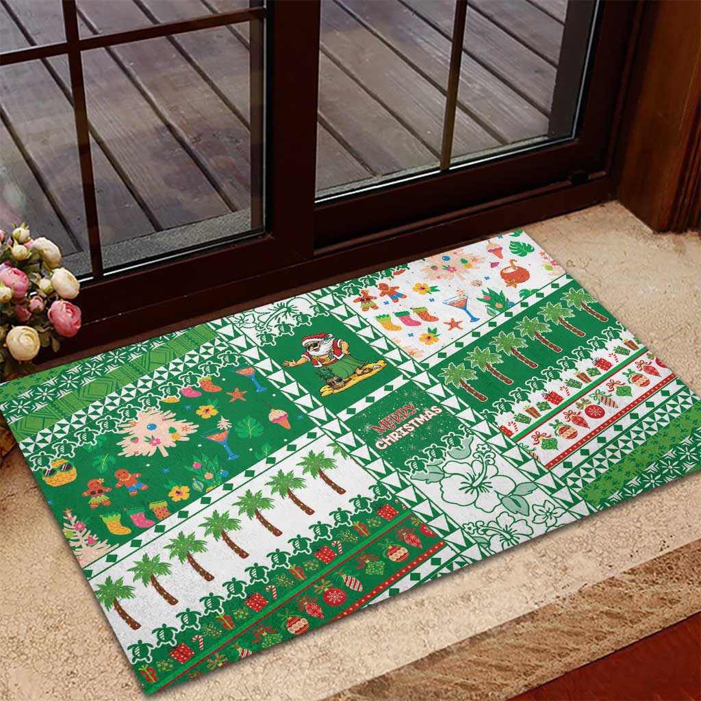 Norfolk Island Christmas Rubber Doormat Festive Beach Vibes LT05 - Polynesian Pride