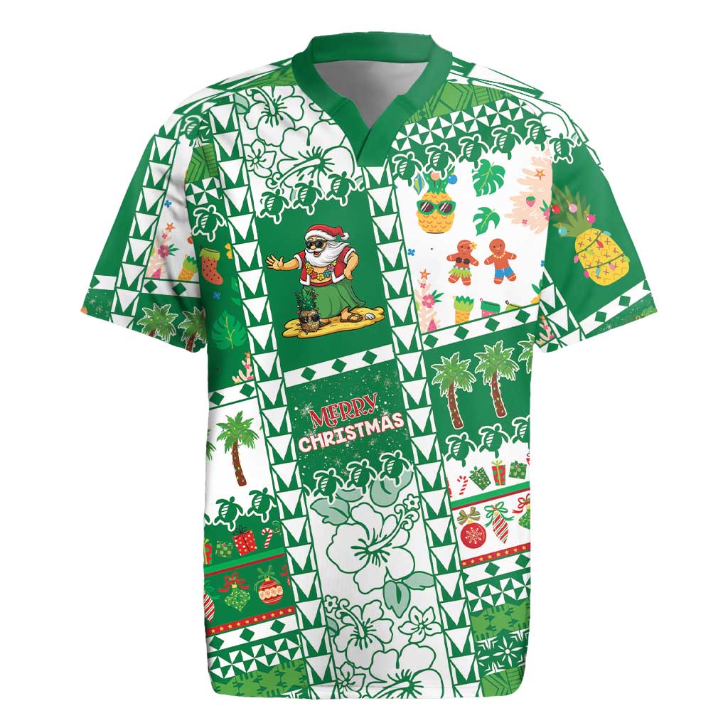 Norfolk Island Christmas Rugby Jersey Festive Beach Vibes - Polynesian Pride