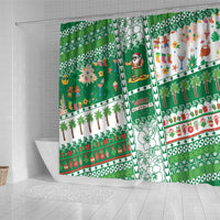 Norfolk Island Christmas Shower Curtain Festive Beach Vibes - Polynesian Pride