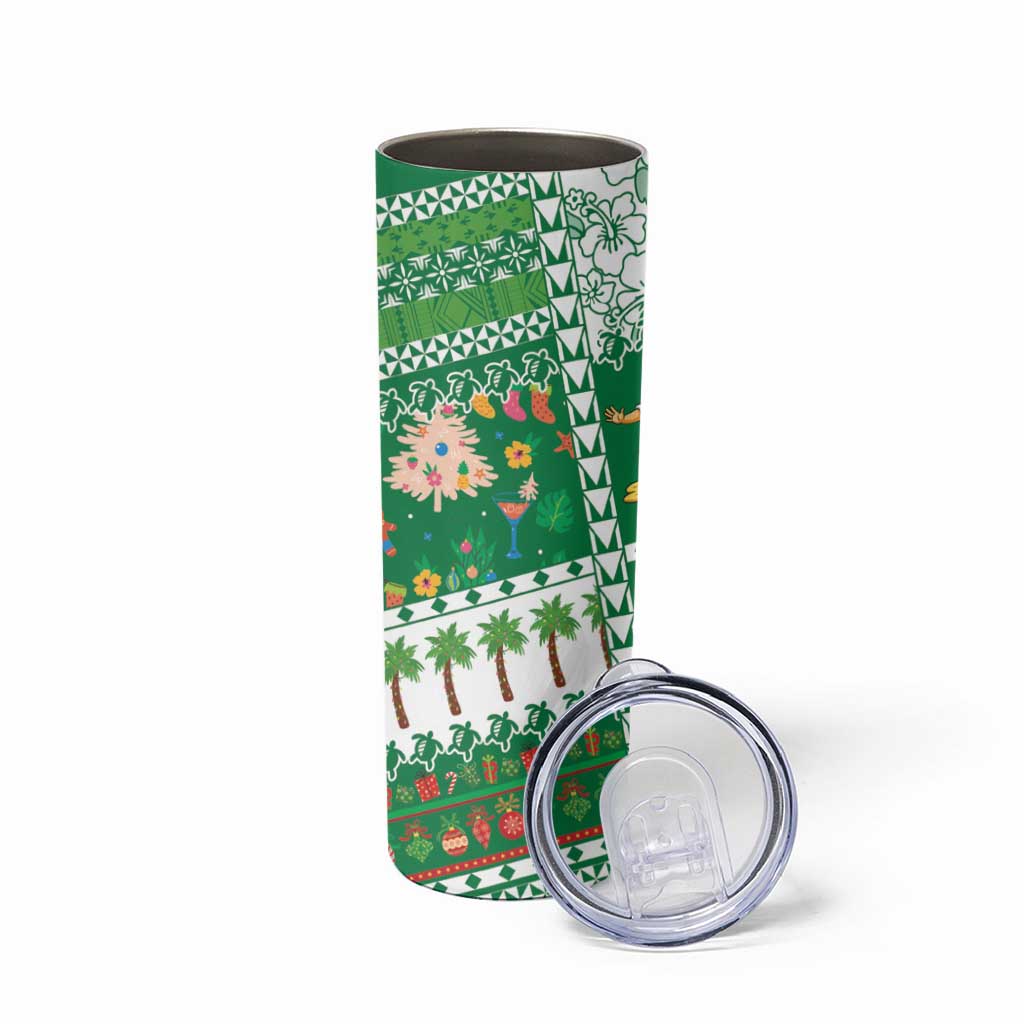 Norfolk Island Christmas Skinny Tumbler Festive Beach Vibes - Polynesian Pride