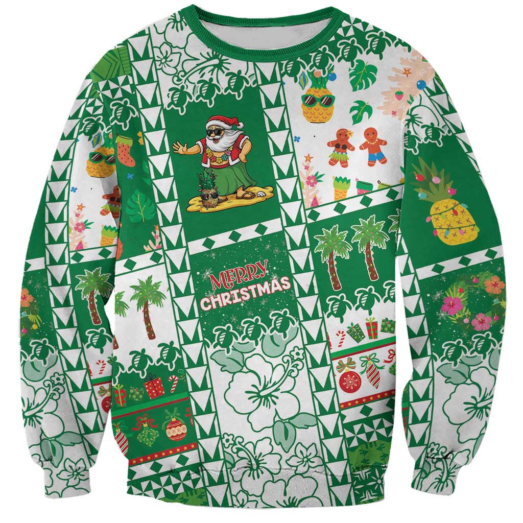 Norfolk Island Christmas Sweatshirt Festive Beach Vibes LT05 Unisex Green - Polynesian Pride