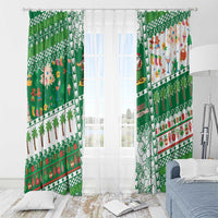 Norfolk Island Christmas Window Curtain Festive Beach Vibes - Polynesian Pride