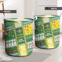 Pitcairn Islands Christmas Laundry Basket Festive Beach Vibes - Polynesian Pride