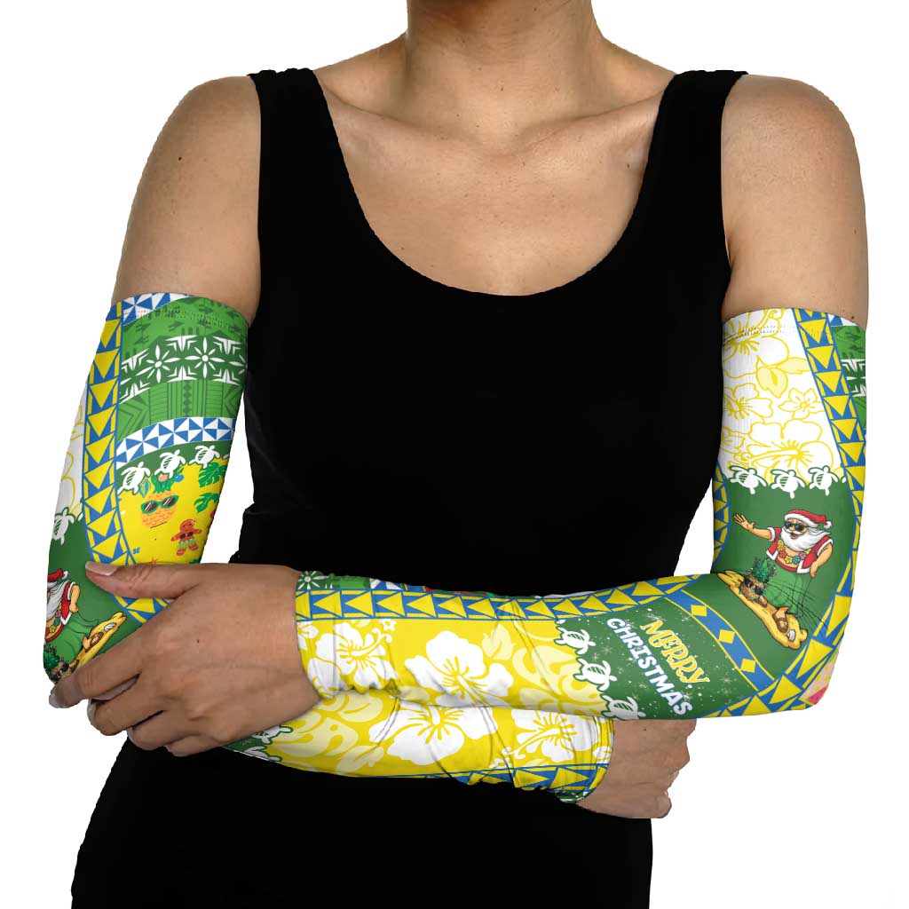 Pitcairn Islands Christmas Arm Sleeves Festive Beach Vibes - Polynesian Pride