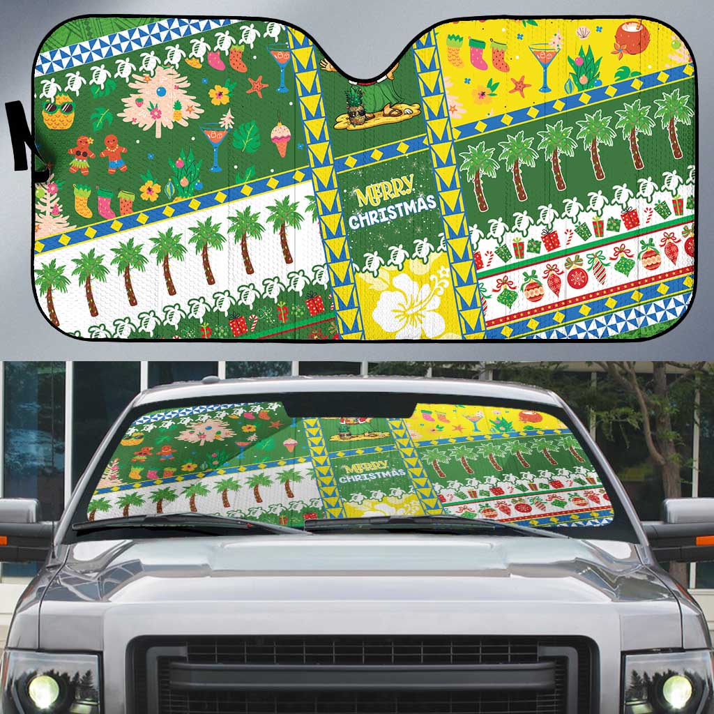 Pitcairn Islands Christmas Auto Sun Shade Festive Beach Vibes - Polynesian Pride
