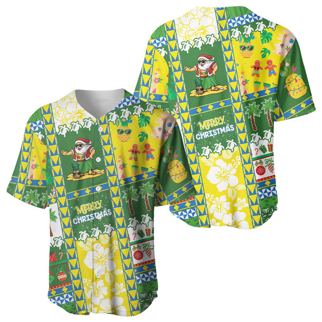 Pitcairn Islands Christmas Baseball Jersey Festive Beach Vibes LT05 - Polynesian Pride
